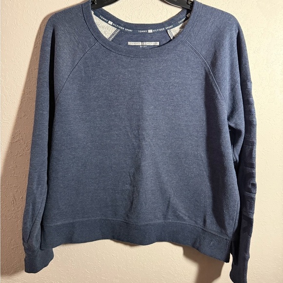 Tommy Hilfiger Sweaters - Women’s XL Blue Tommy Hilfiger Sport Cropped, Athletic, Long Sleeve Sweatshirt